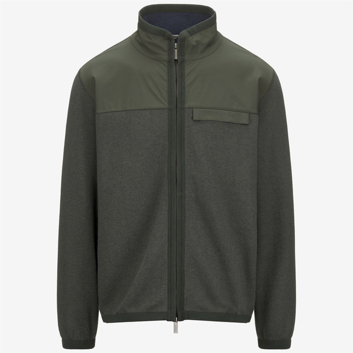 NOYERS WOOL NYLON MIX - Fleece - Pull  Over - MAN - GREEN BLACKISH-Blue Airforce 1