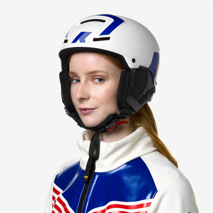 FAITO K-Way - Helmets - Helmet - UNISEX - WHITE-BLUE LOGO-RED LOGO