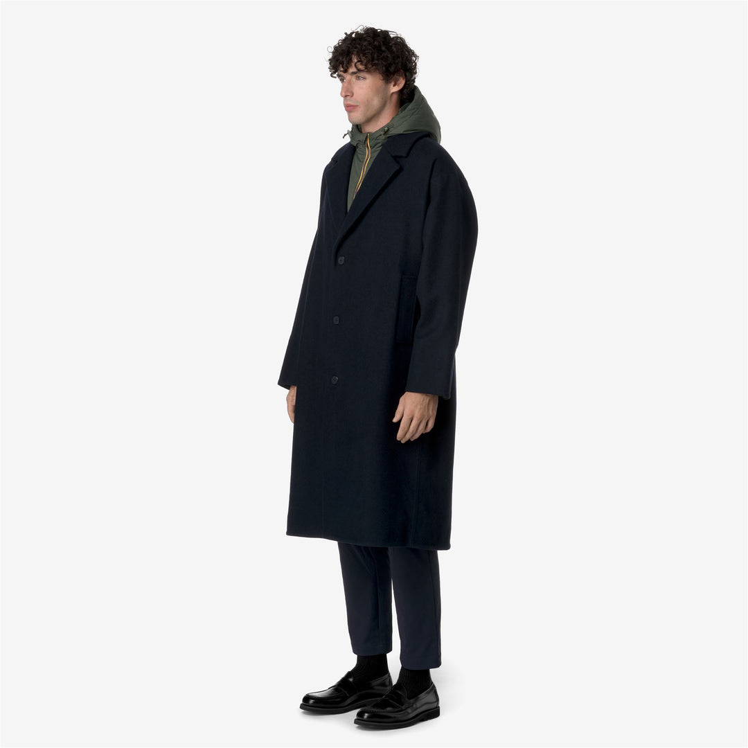 JENZAC WOOLMARK - Jackets - Long - MAN - BLUE DEPTH-GREEN BLACKISH