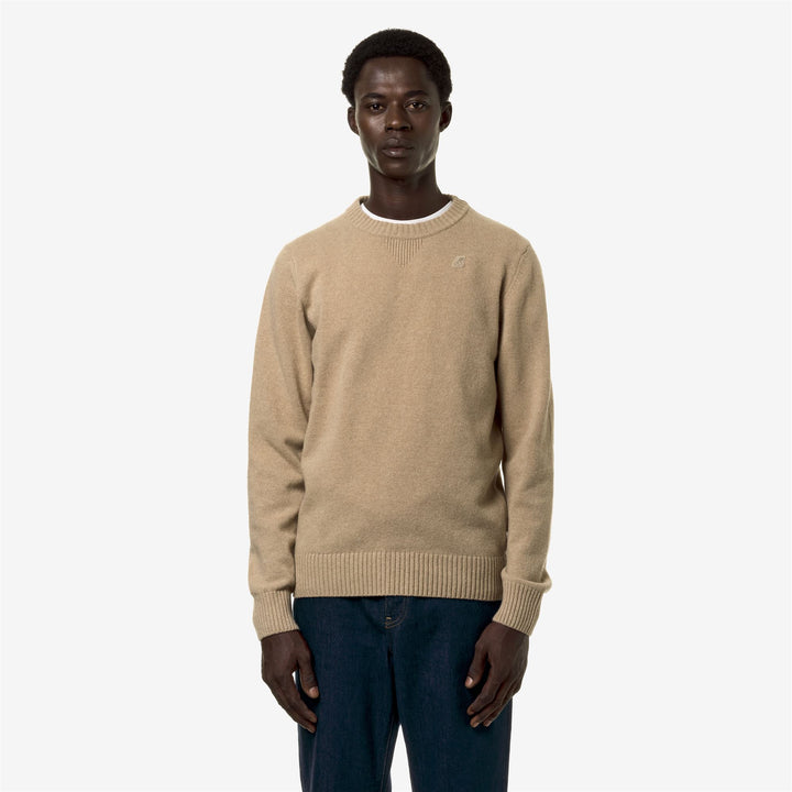 SEBASTIEN LAMBSWOOL - Knitwear - Pull  Over - MAN - BROWN TRAVERTINE