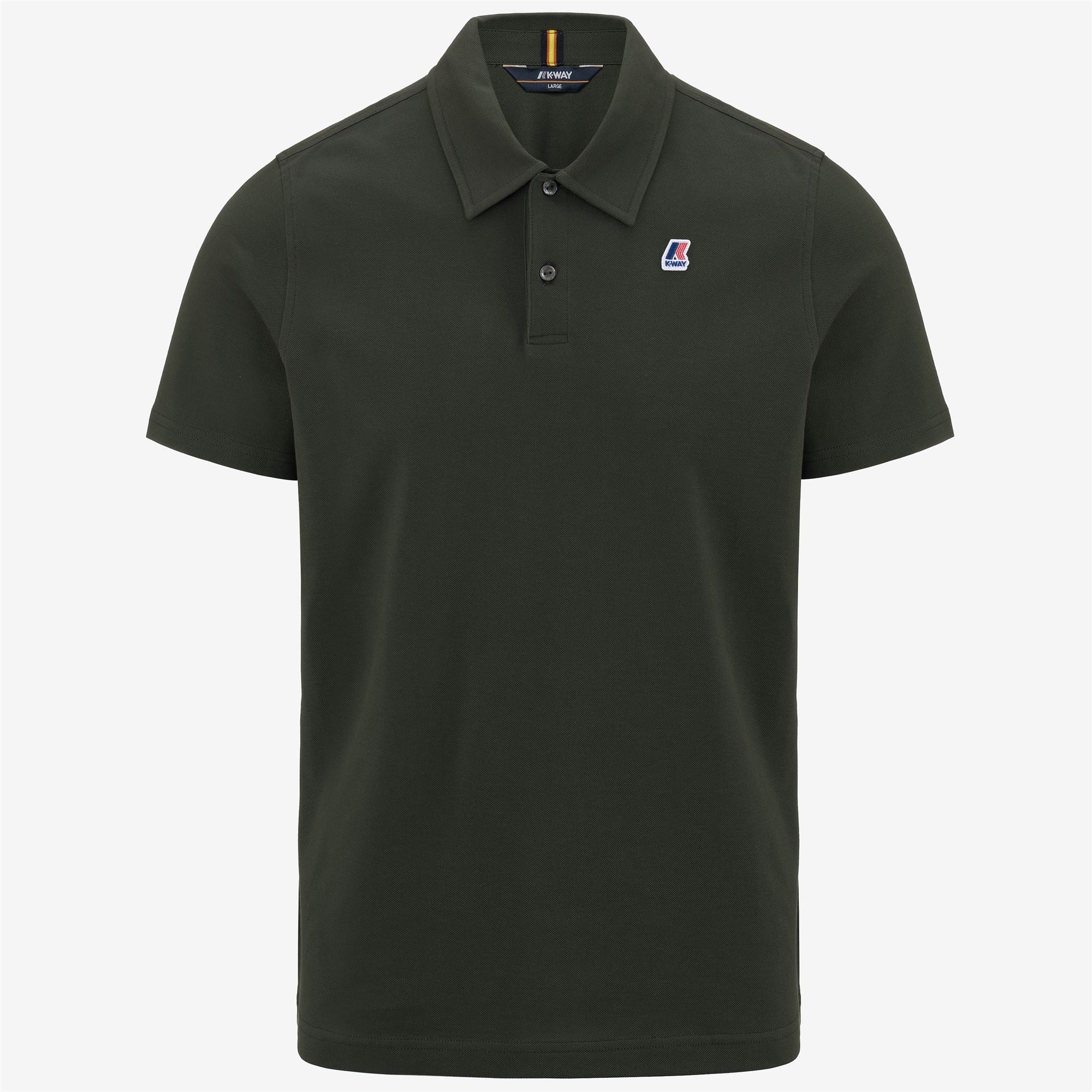 Polo Shirts_MAN_GREGOIRE TAPE_Polo_GREEN BLACKISH - Commercial 1