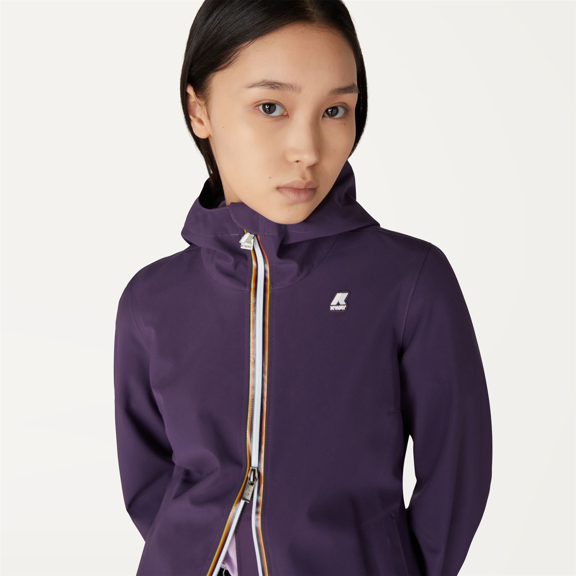 Jackets_Woman_Lil Bonded Jersey_Short_Violet - Commercial 7