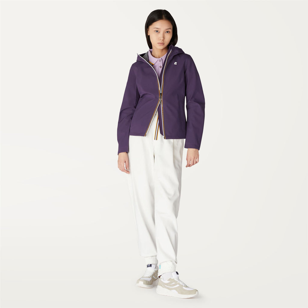 Jackets_Woman_Lil Bonded Jersey_Short_Violet - Commercial 4