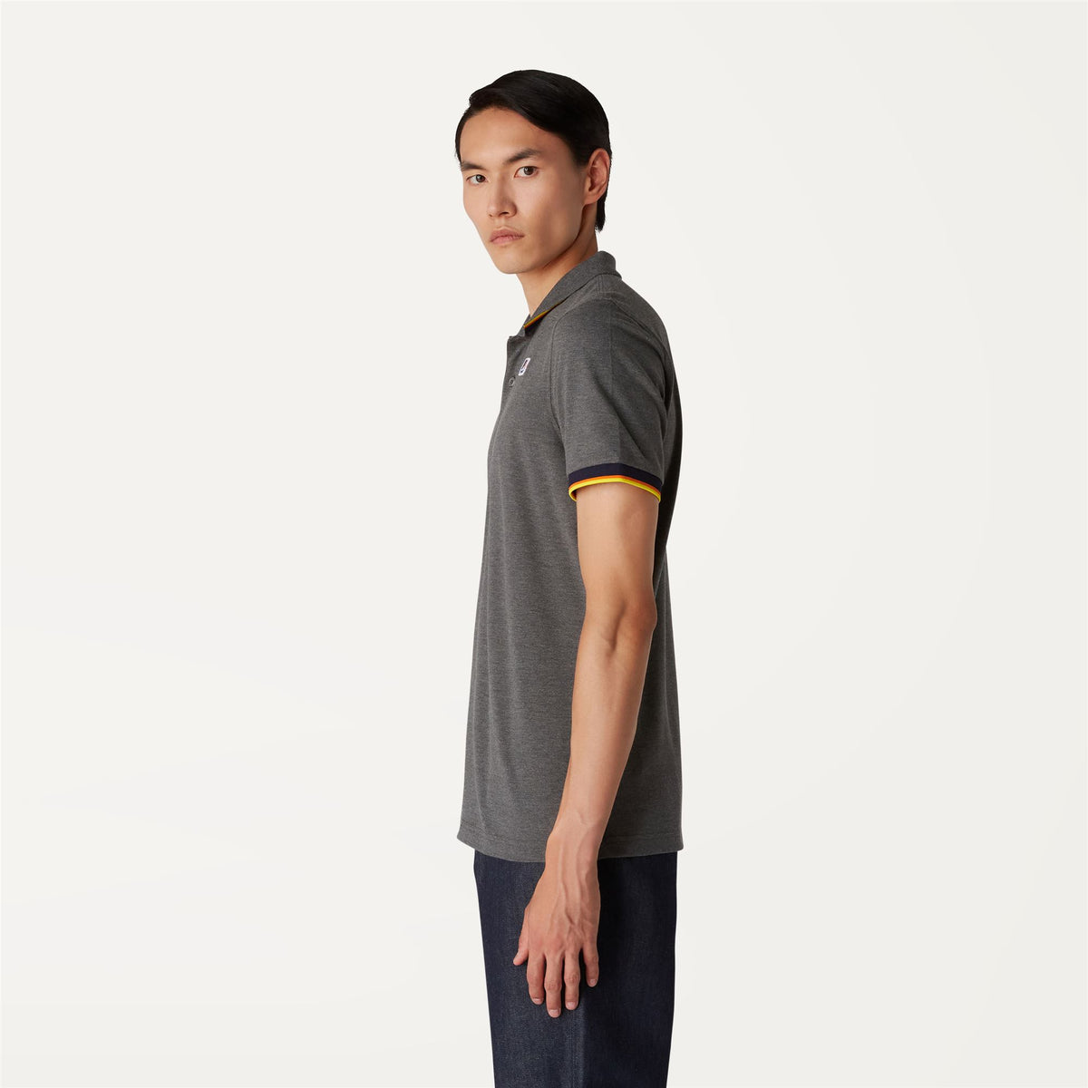 Polo Shirts_Man_VINCENT CONTRAST STRETCH_Polo_Grey Md Mel - Grey Md Steel - Commercial 5