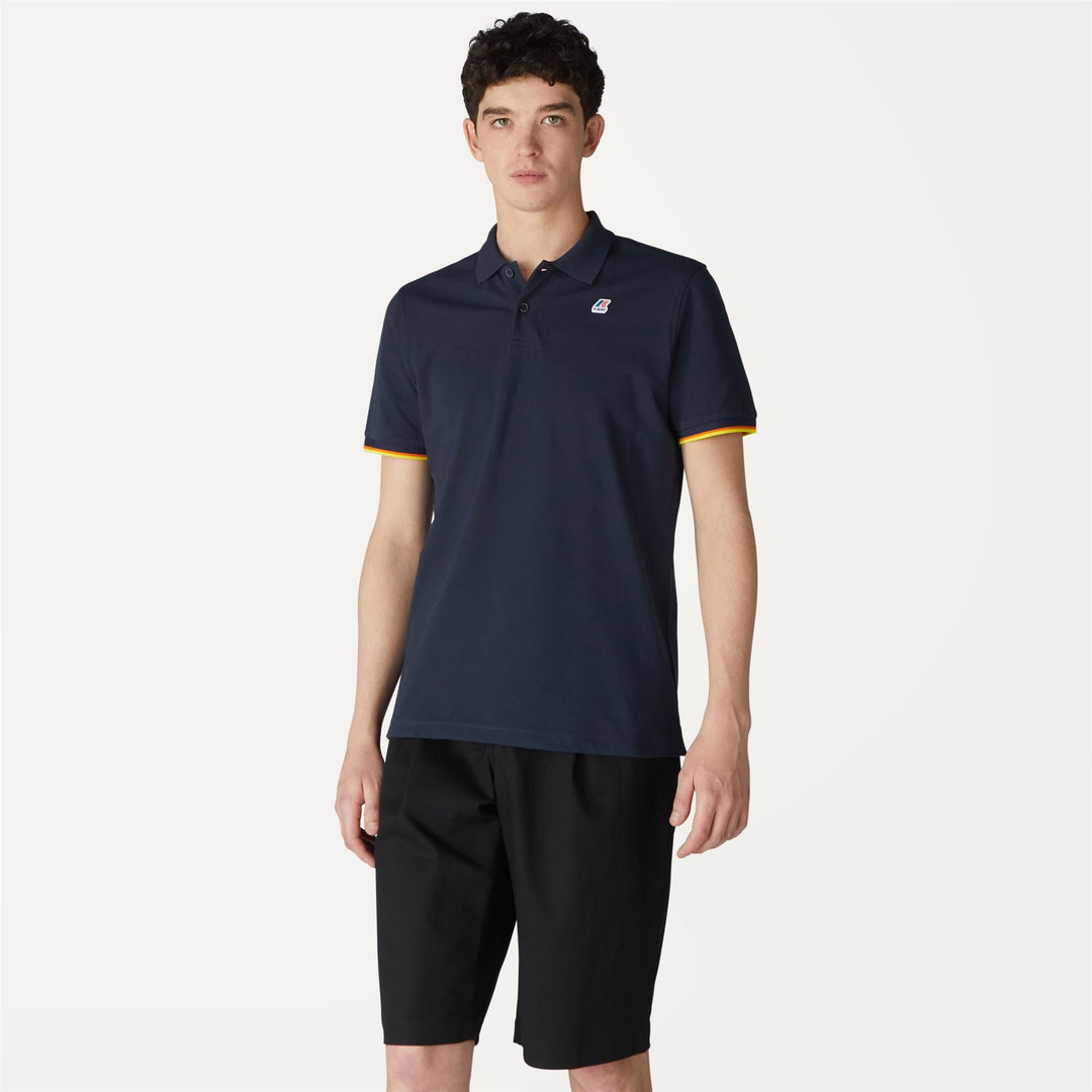 VINCENT CONTRAST STRETCH - Polo Shirts - Polo - MAN - BLUE DEPTH