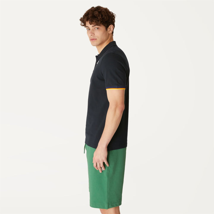 VINCENT CONTRAST STRETCH - Polo Shirts - Polo - MAN - BLACK PURE