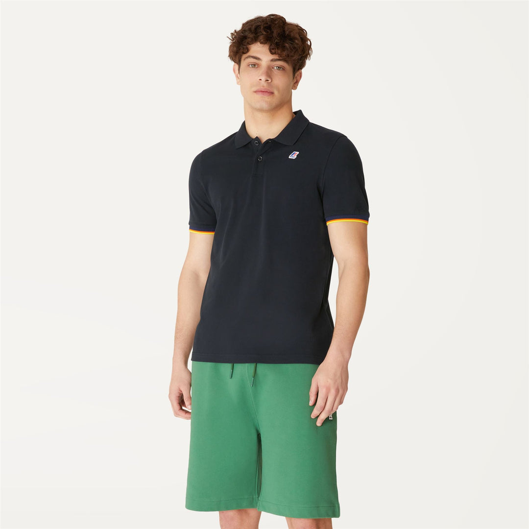 VINCENT CONTRAST STRETCH - Polo Shirts - Polo - MAN - BLACK PURE
