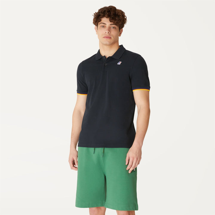 VINCENT CONTRAST STRETCH - Polo Shirts - Polo - MAN - BLACK PURE