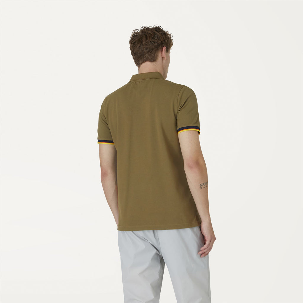 Polo Shirts_Man_VINCENT CONTRAST STRETCH_Polo_Green Burnt - Commercial 6