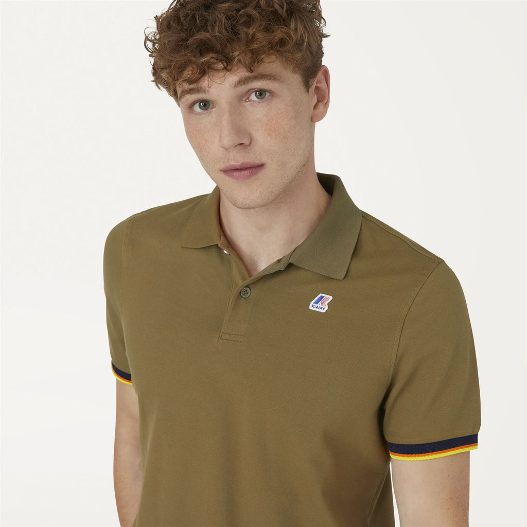 Polo Shirts_Man_VINCENT CONTRAST STRETCH_Polo_Green Burnt - Commercial 7