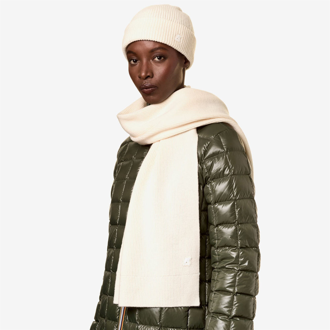 ETIENNE CARDIGAN STITCH WOOL - Scarves - SCARF - UNISEX - BEIGE SHORTBREAD