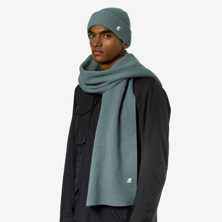 ETIENNE CARDIGAN STITCH WOOL - Scarves - SCARF - UNISEX - GREEN ACQUAMARINA 2