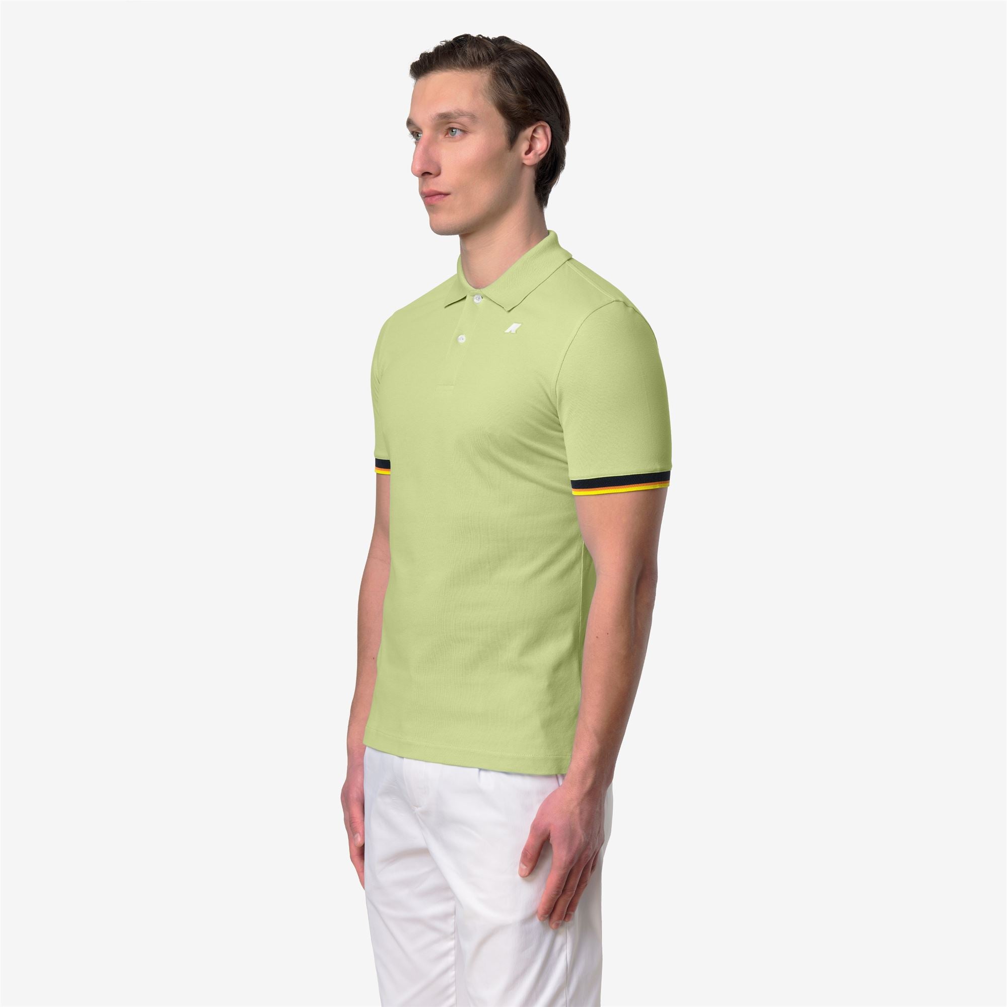 Polo Shirts_Man_VINCENT SLIM PIQUE_Polo_Green Dk Lime - Commercial 5