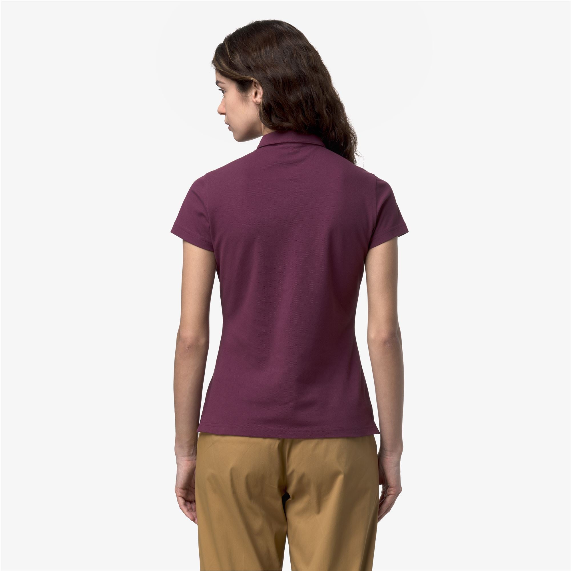 Polo Shirts_Woman_AMEDEA PIQUE SLIM_Polo_Violet Mauve Wine - Commercial 6