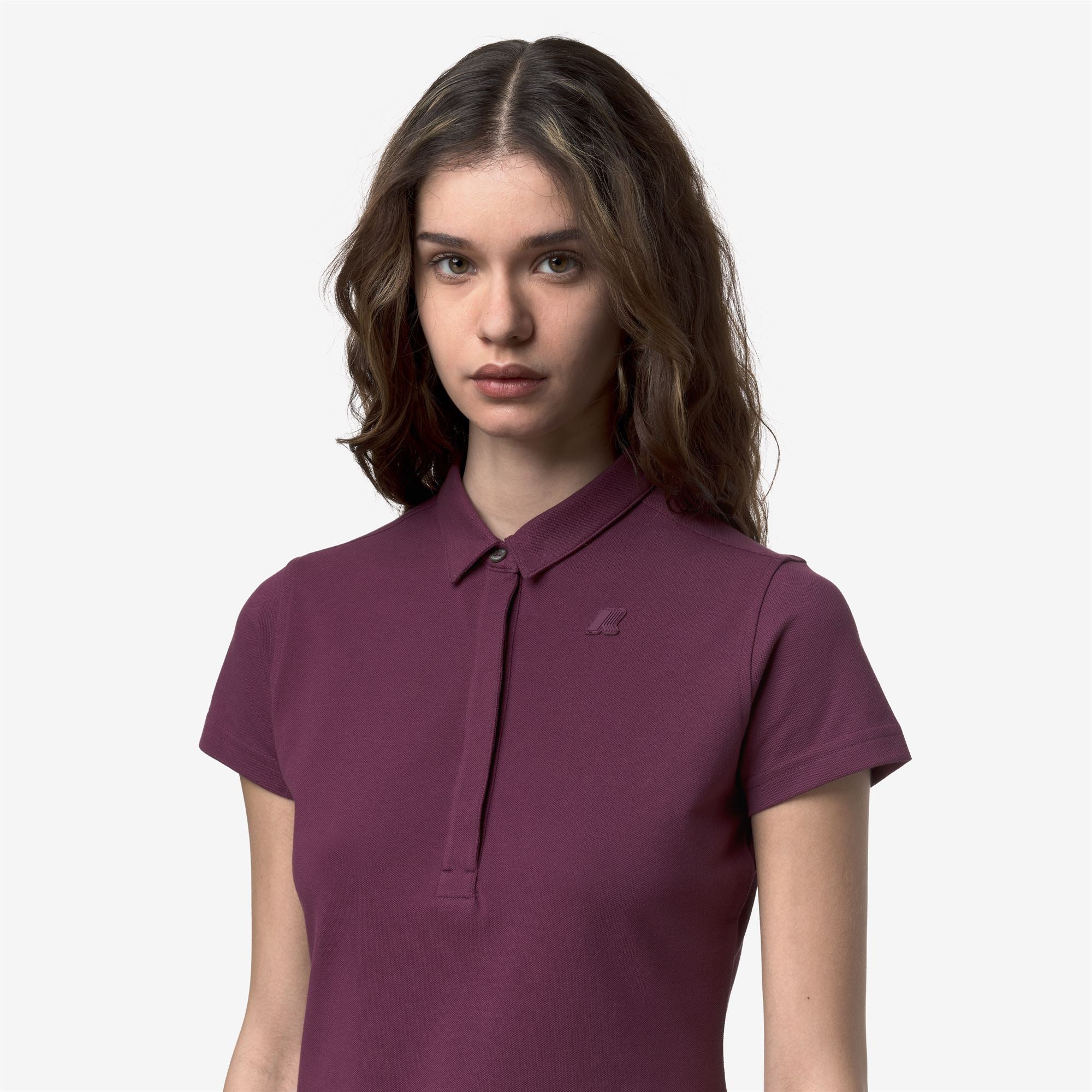 Polo Shirts_Woman_AMEDEA PIQUE SLIM_Polo_Violet Mauve Wine - Commercial 7