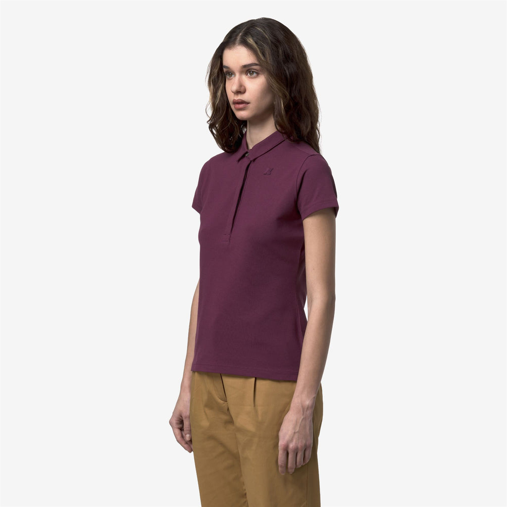Polo Shirts_Woman_AMEDEA PIQUE SLIM_Polo_Violet Mauve Wine - Commercial 5
