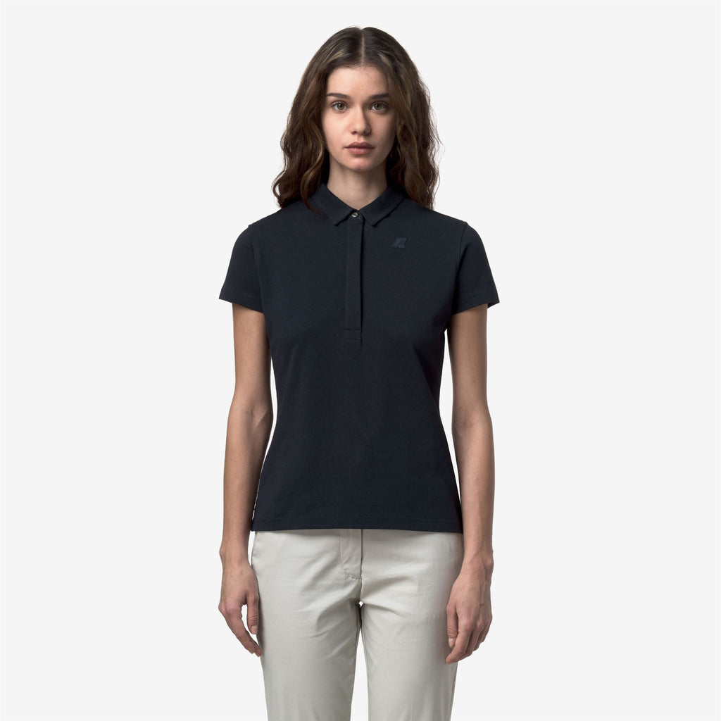 Polo Shirts_Woman_AMEDEA PIQUE SLIM_Polo_Blue Depth - Commercial 4