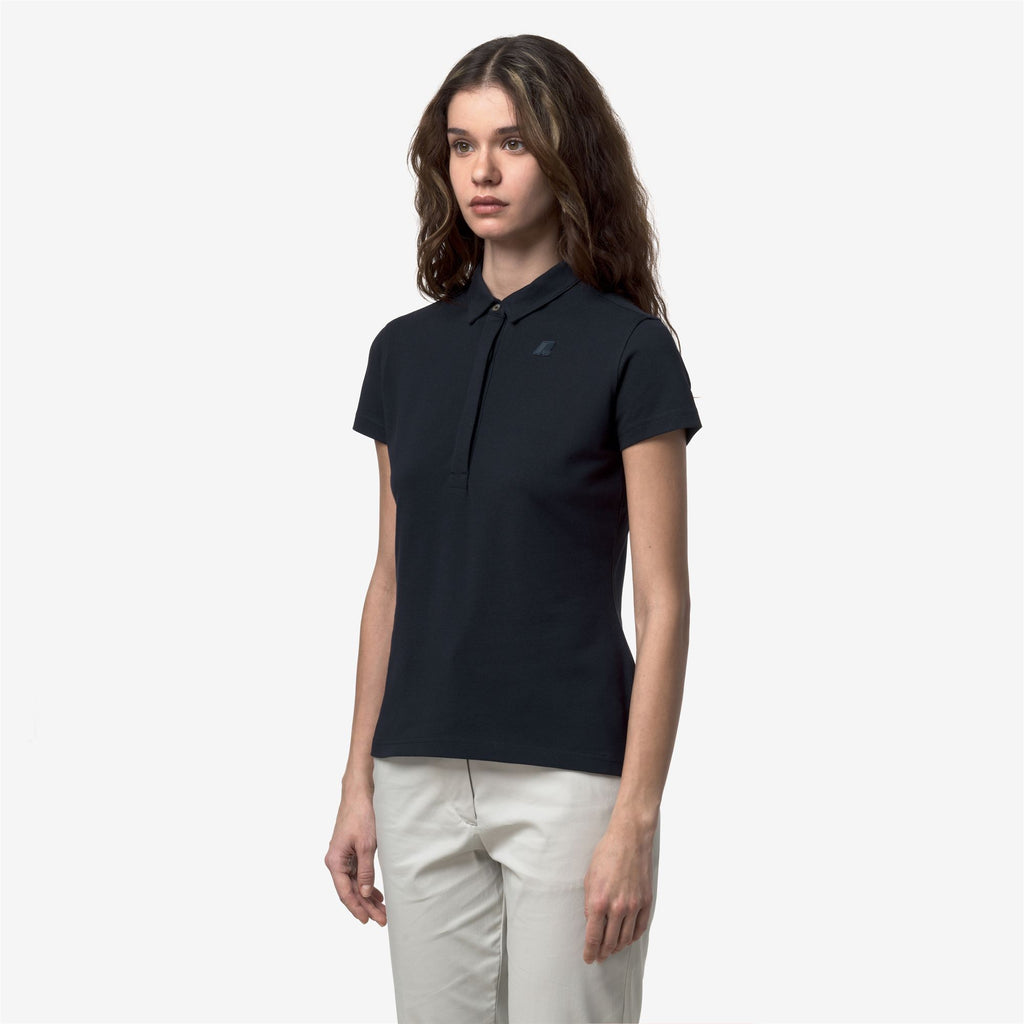 Polo Shirts_Woman_AMEDEA PIQUE SLIM_Polo_Blue Depth - Commercial 5