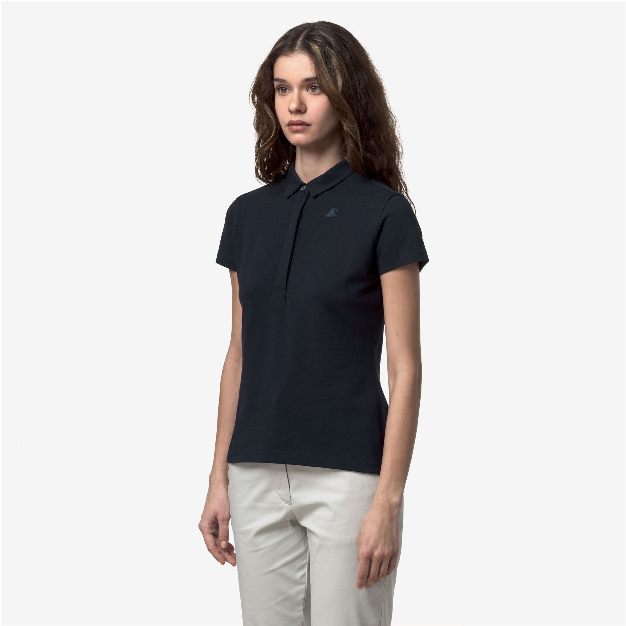 Polo Shirts_Woman_AMEDEA PIQUE SLIM_Polo_Blue Depth - Commercial 5