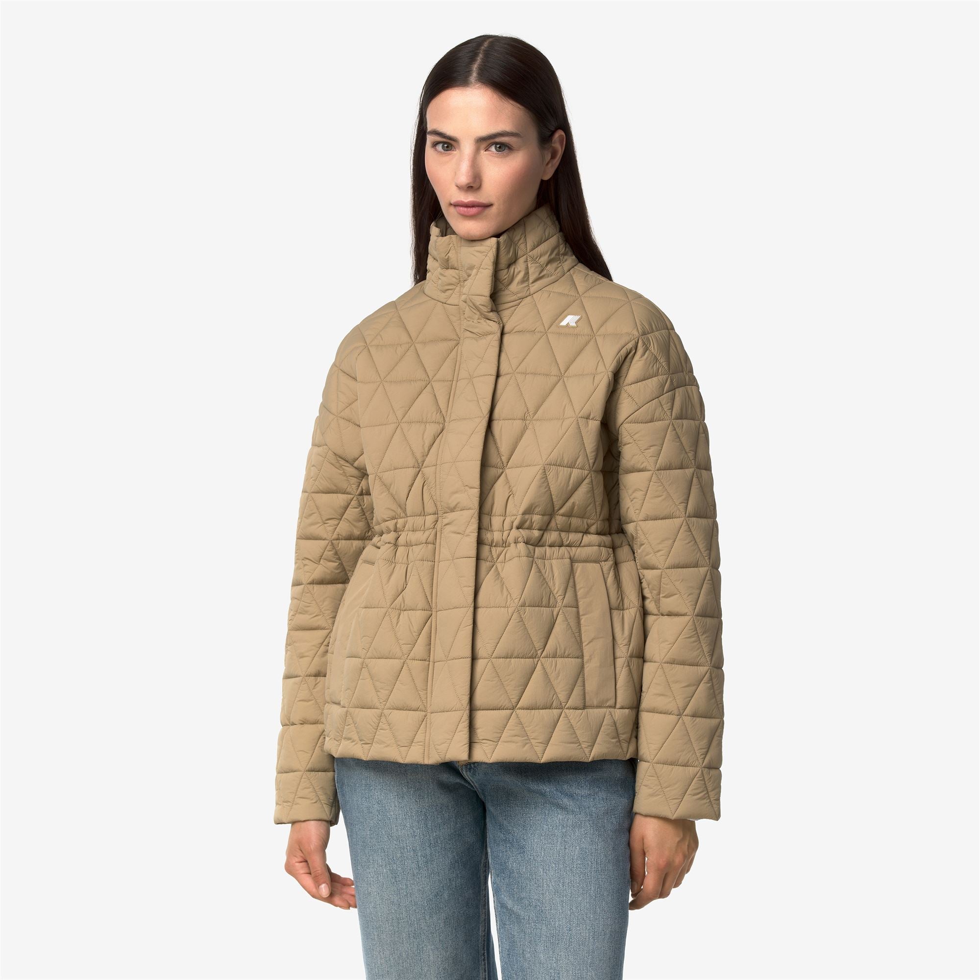 Jackets_Woman_SELENE DIAMOND QUILTED WARM_Mid_Beige Khaki - Commercial 4