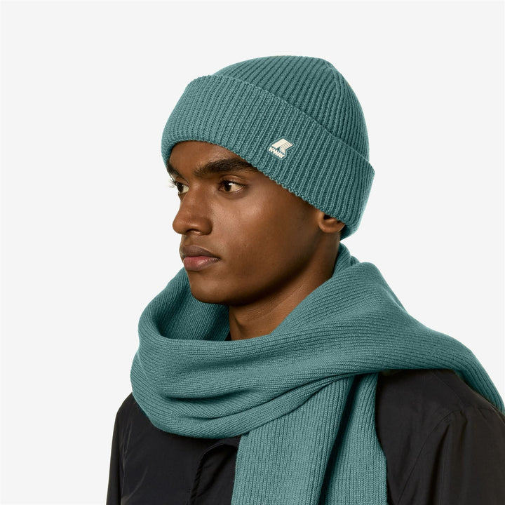 BRICE CARDIGAN STITCH WOOL - Headwear - Hat - UNISEX - GREEN ACQUAMARINA
