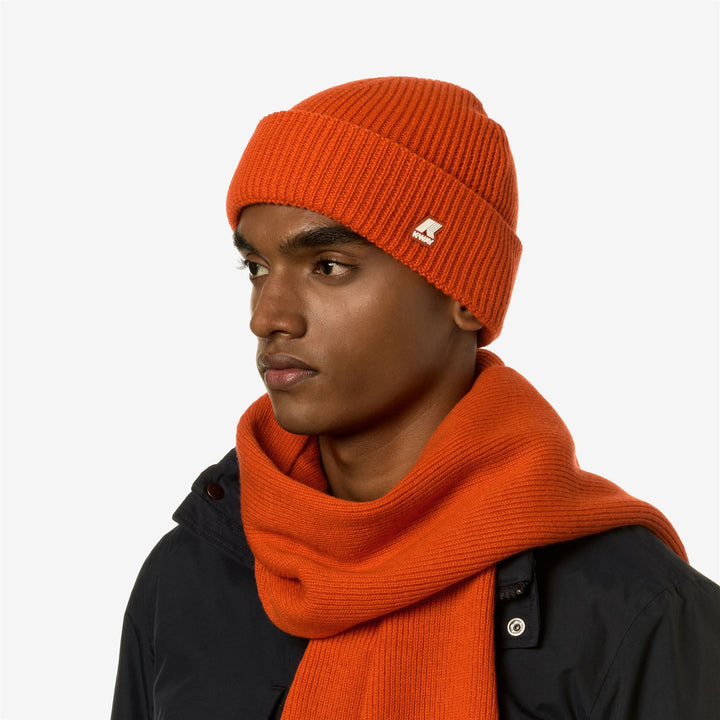 BRICE CARDIGAN STITCH WOOL - Headwear - Hat - UNISEX - ORANGE PUMPKIN