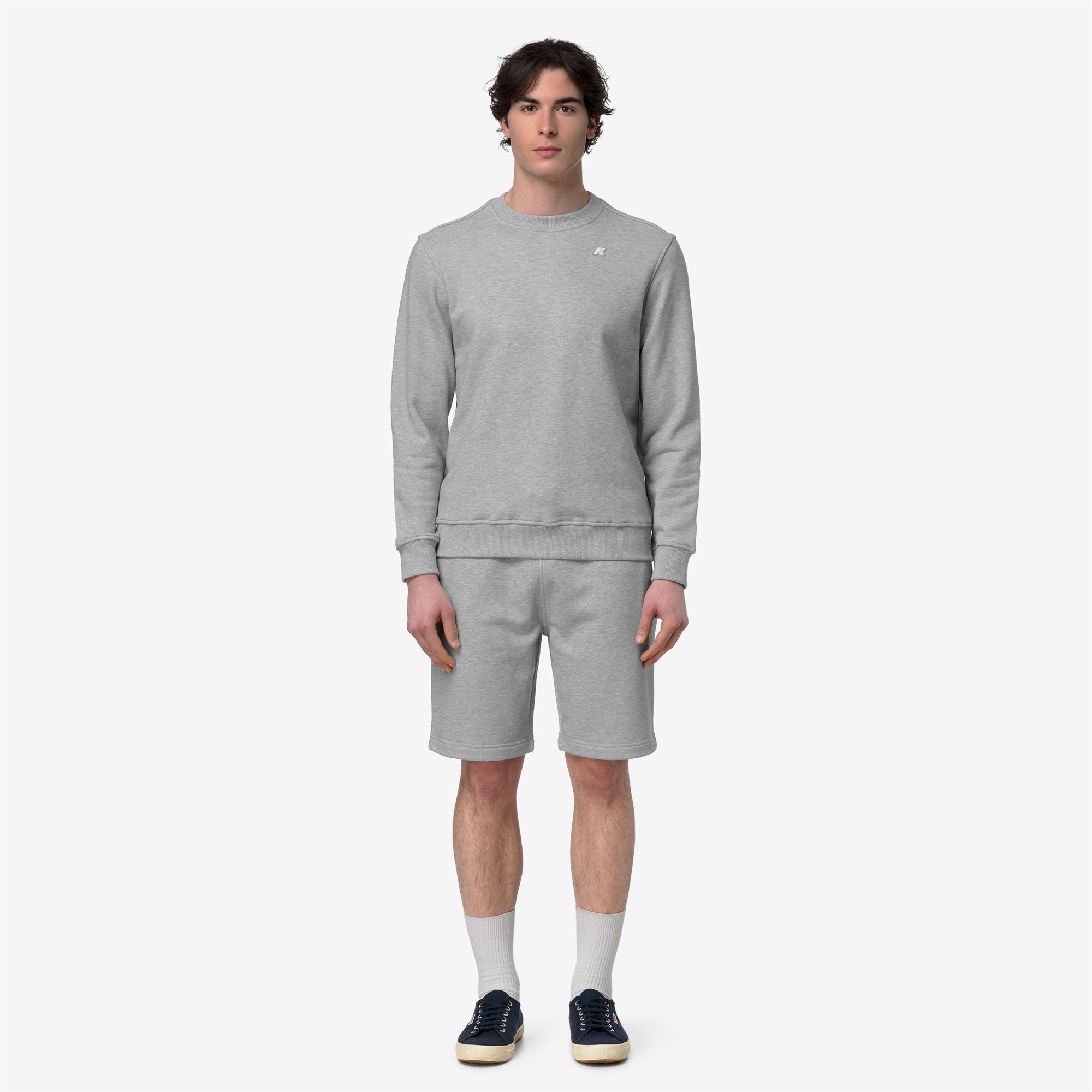Shorts_Man_ERIK FRENCH TERRY_Sport Shorts_GREY MID MEL - Commercial 4