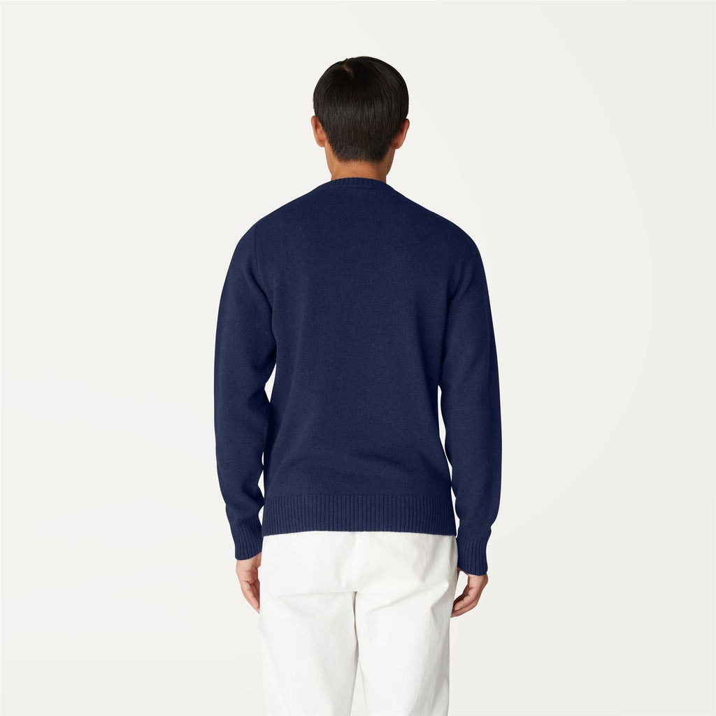 Knitwear_MAN_SEBASTIEN LAMBSWOOL_Pull Over_Blue Depth - Commercial 6