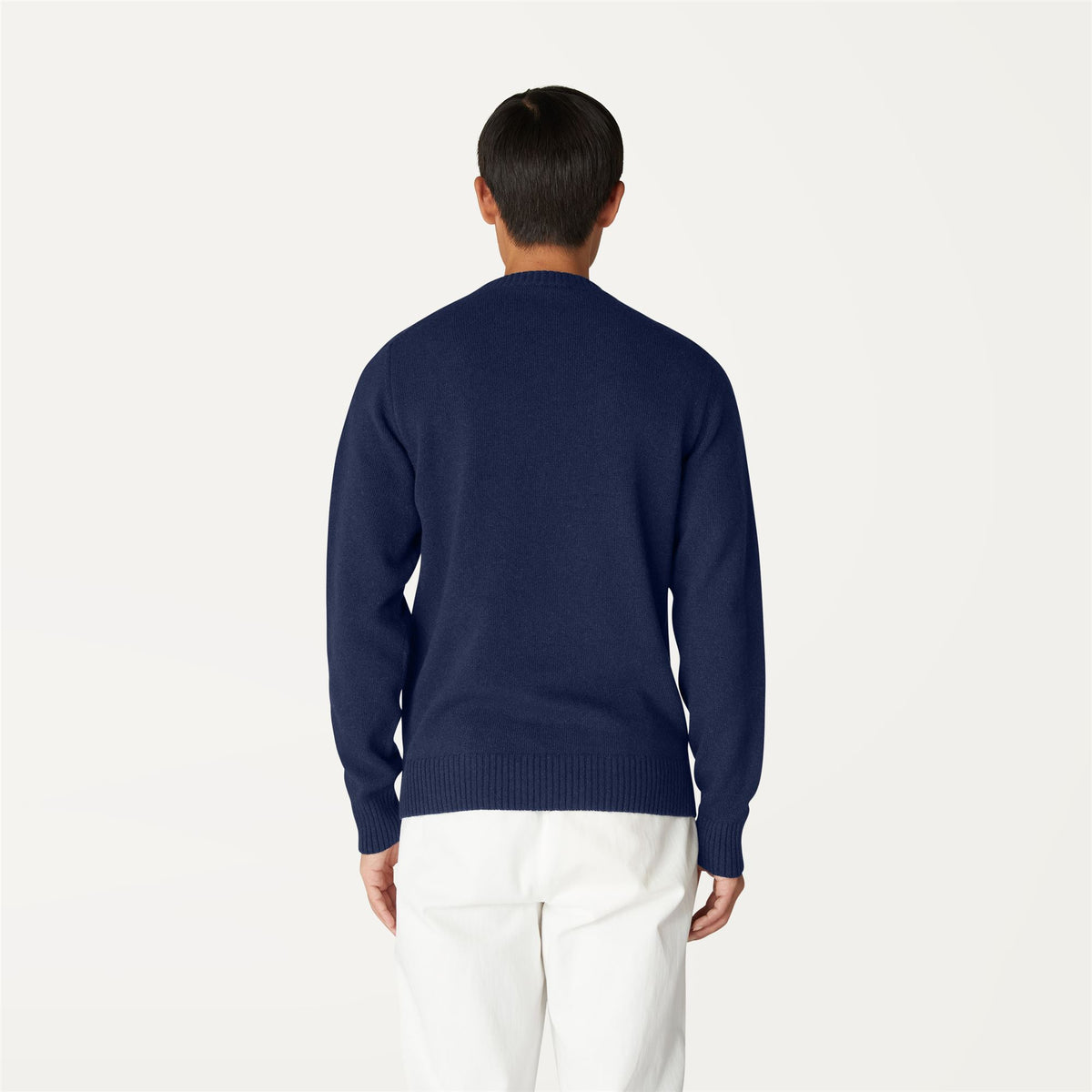 Knitwear_MAN_SEBASTIEN LAMBSWOOL_Pull Over_Blue Depth - Commercial 6