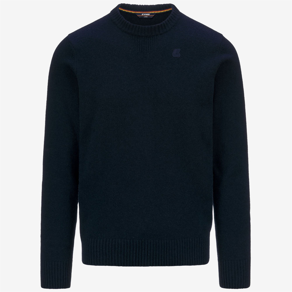 Knitwear_MAN_SEBASTIEN LAMBSWOOL_Pull Over_Blue Depth - Commercial 1