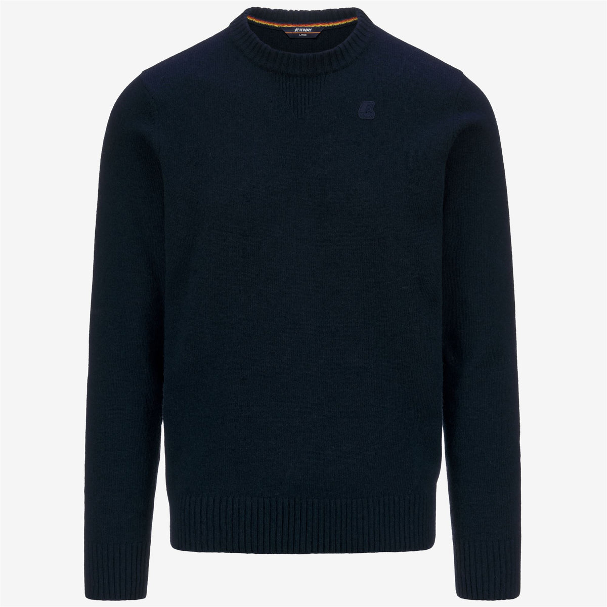 Knitwear_MAN_SEBASTIEN LAMBSWOOL_Pull Over_Blue Depth - Commercial 1