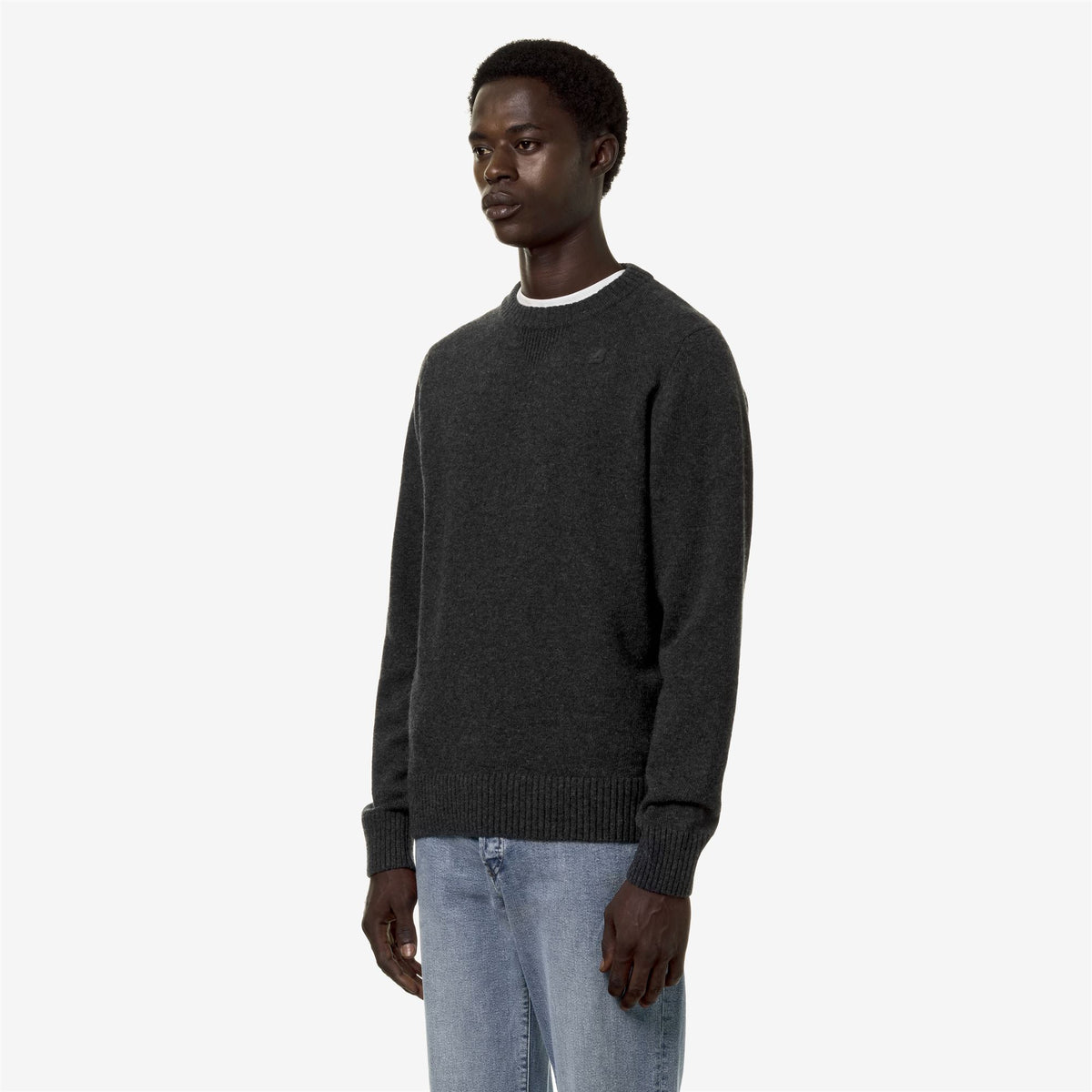 Knitwear_MAN_SEBASTIEN LAMBSWOOL_Pull Over_BLACK OYSTER - Commercial 5
