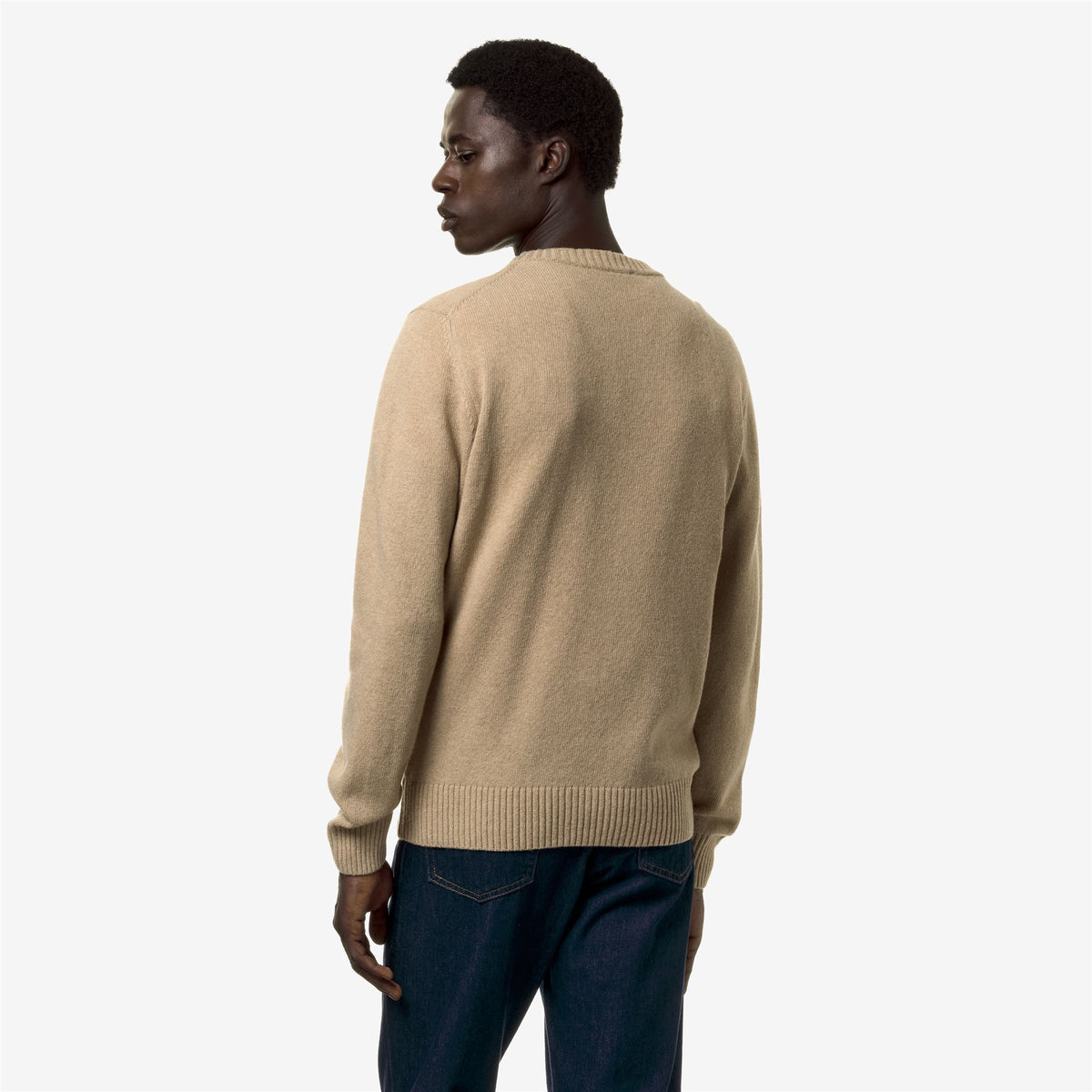 Knitwear_MAN_SEBASTIEN LAMBSWOOL_Pull Over_Brown Travertine - Commercial 6