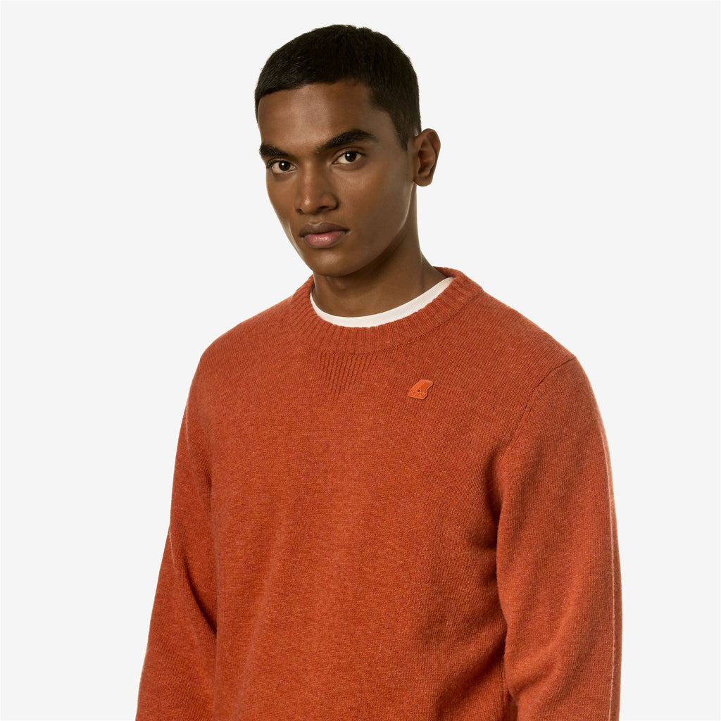 Knitwear_MAN_SEBASTIEN LAMBSWOOL_Pull Over_Orange Pumpkin - Commercial 7