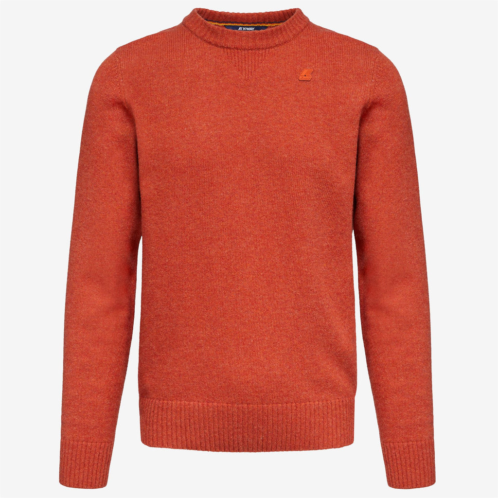 Knitwear_MAN_SEBASTIEN LAMBSWOOL_Pull Over_Orange Pumpkin - Commercial 1