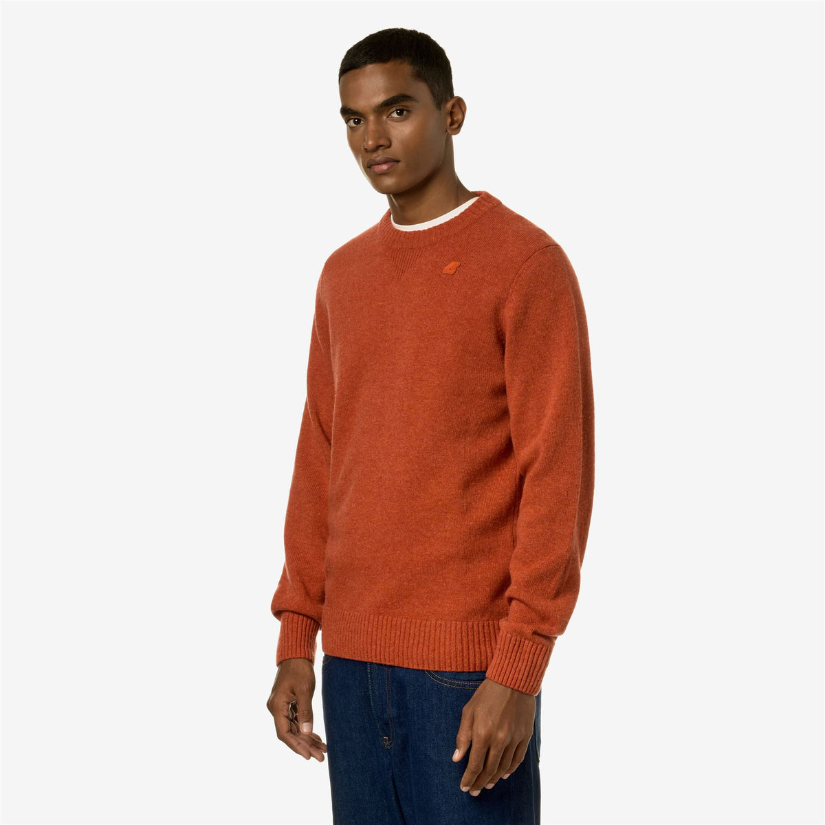 Knitwear_MAN_SEBASTIEN LAMBSWOOL_Pull Over_Orange Pumpkin - Commercial 5