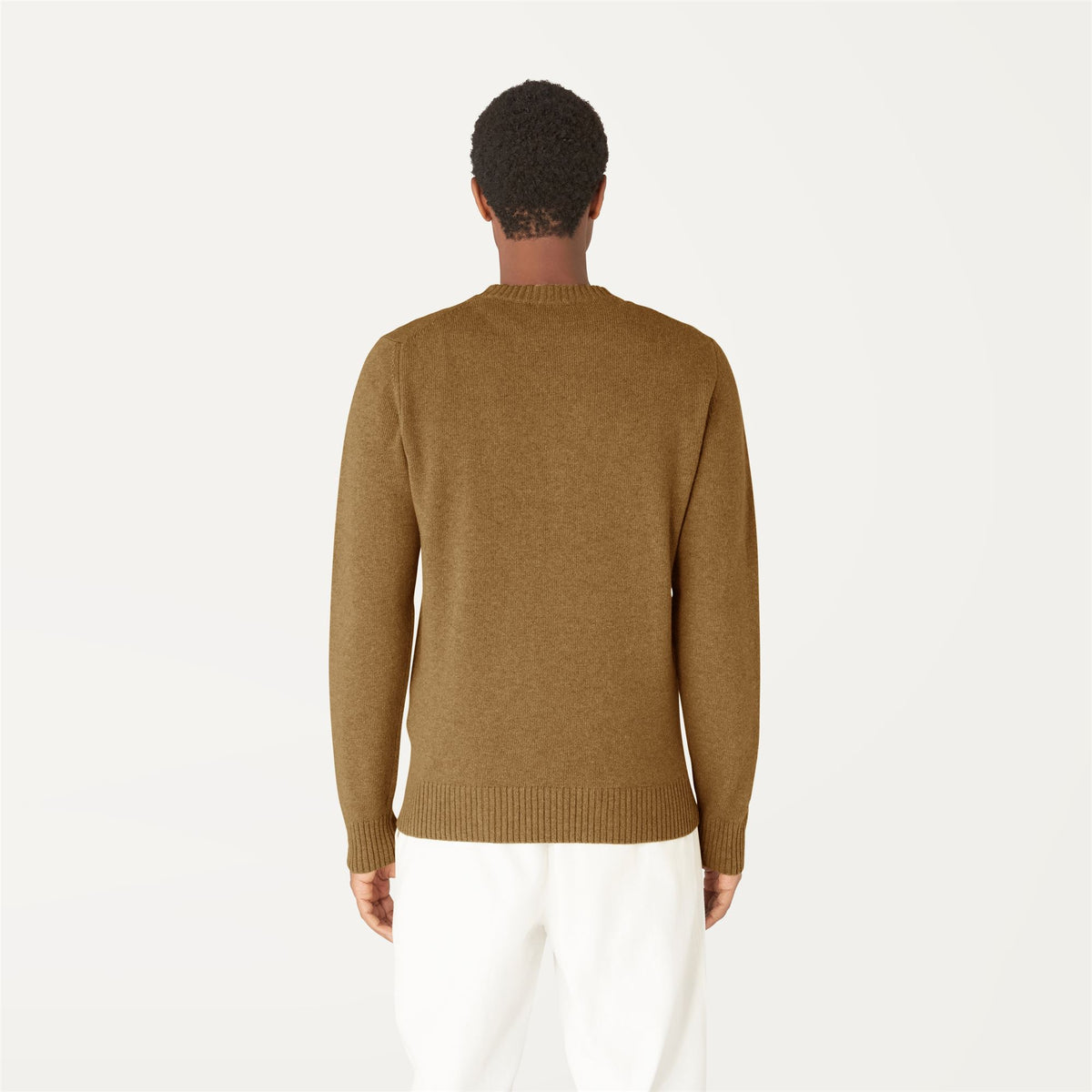 Knitwear_Man_SEBASTIEN LAMBSWOOL_Pull Over_Brown Butternut - Commercial 6