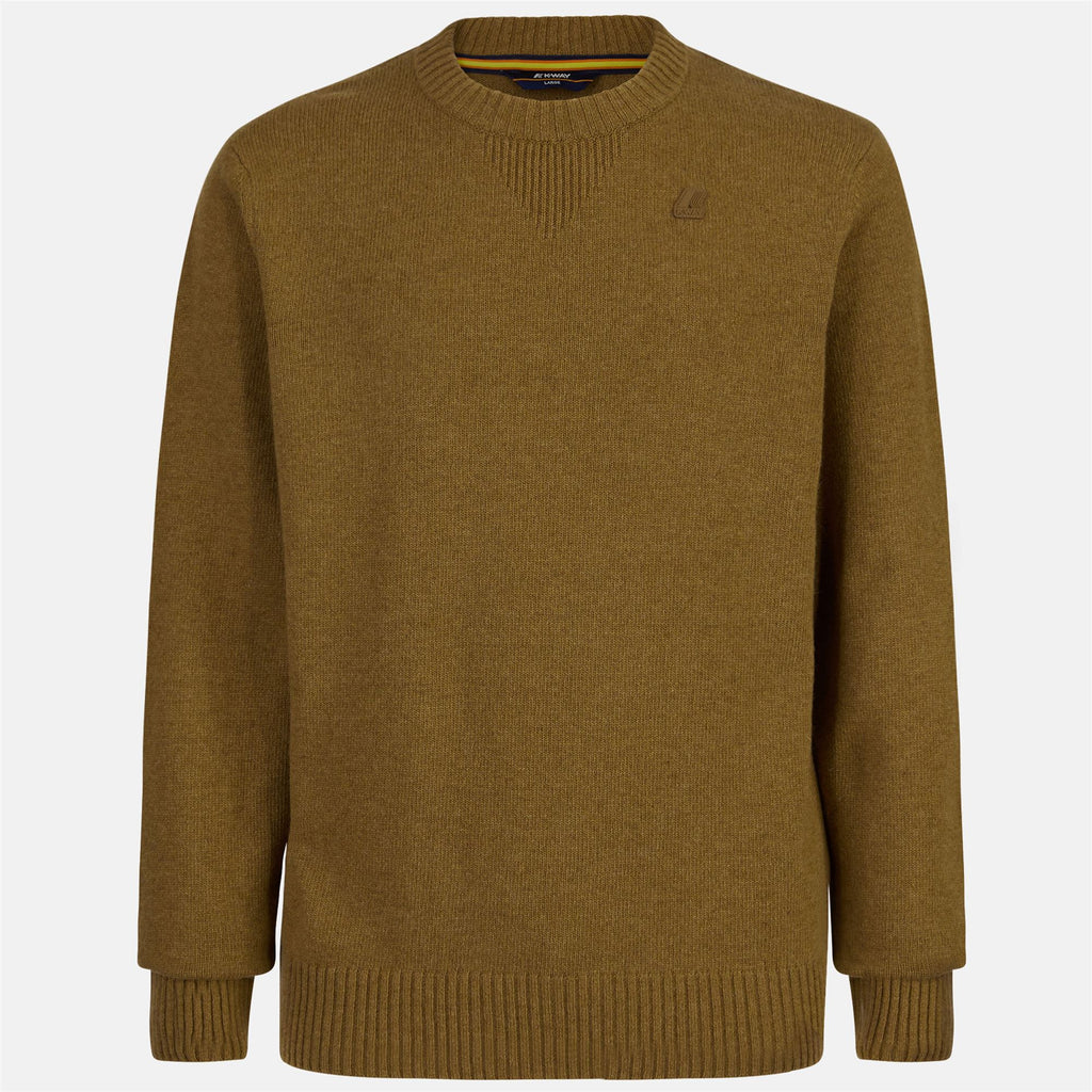 Knitwear_Man_SEBASTIEN LAMBSWOOL_Pull Over_Brown Butternut - Commercial 1