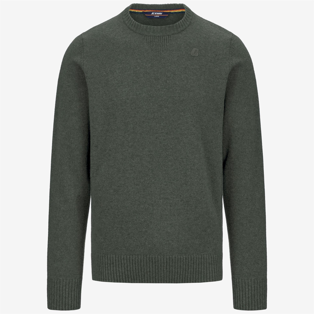 Knitwear_MAN_SEBASTIEN LAMBSWOOL_Pull Over_GREEN BLACKISH - Commercial 1