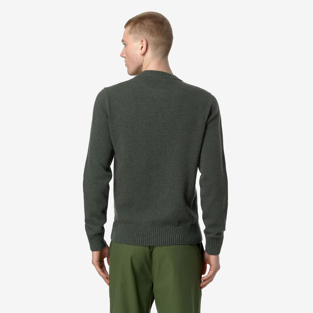 Knitwear_MAN_SEBASTIEN LAMBSWOOL_Pull Over_GREEN BLACKISH - Commercial 6