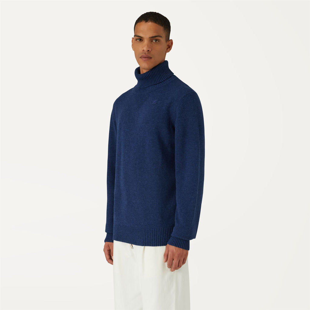Knitwear_Man_HENRY LAMBSWOOL_Pull Over_Blue Medieval - Commercial 5
