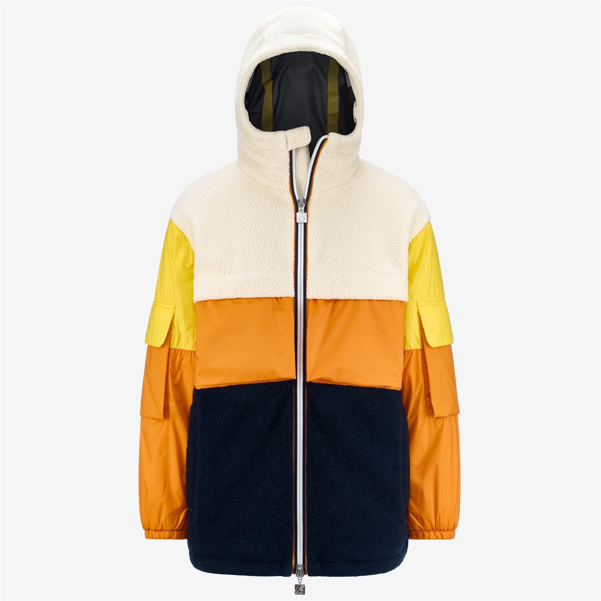 Jackets_Man_CLAUMIX SHERPA NYLON BLANKET_Mid_WHITE-BLUE-ORANGE-YELLOW - Commercial 1