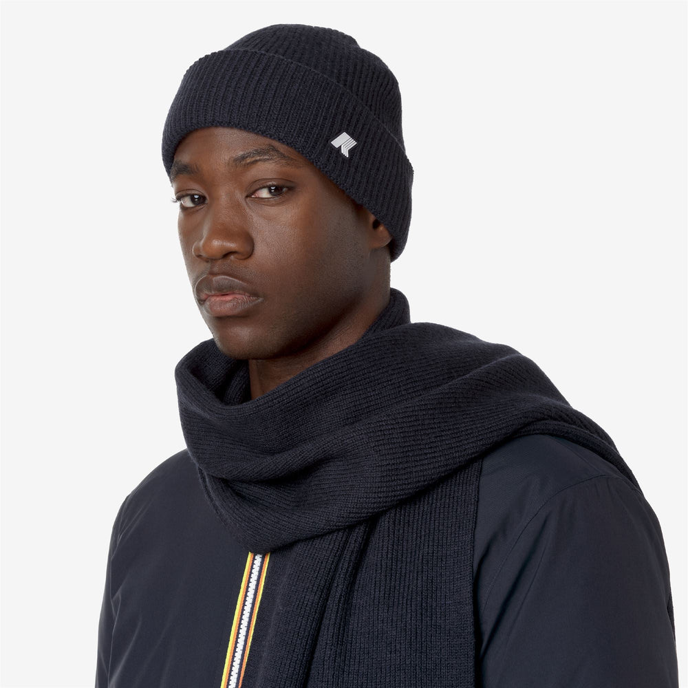 BRICE CARDIGAN STITCH WOOL - Headwear - Hat - UNISEX - BLUE DEPTH MELANGE 02