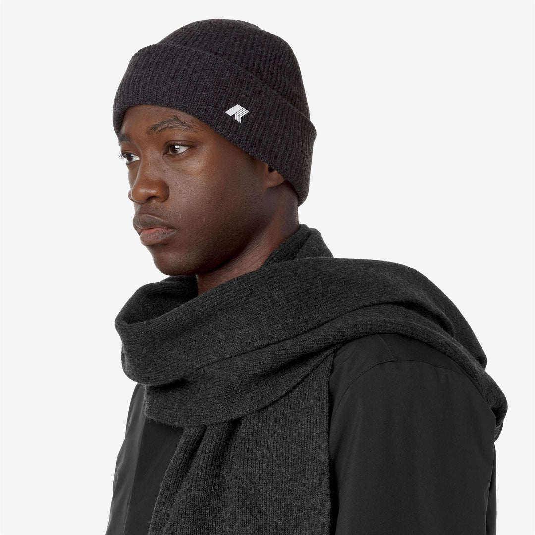 BRICE CARDIGAN STITCH WOOL - Headwear - Hat - UNISEX - BLACK PURE MELANGE main