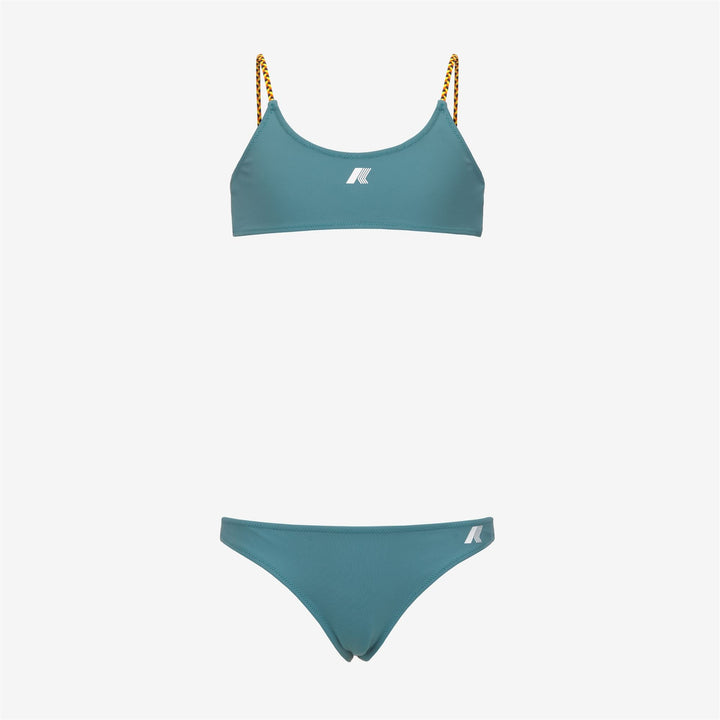 P. SCARLETT REVERSIBLE BEACH - Bathing Suits - Bikini - GIRL - GREEN IRON-WHITE