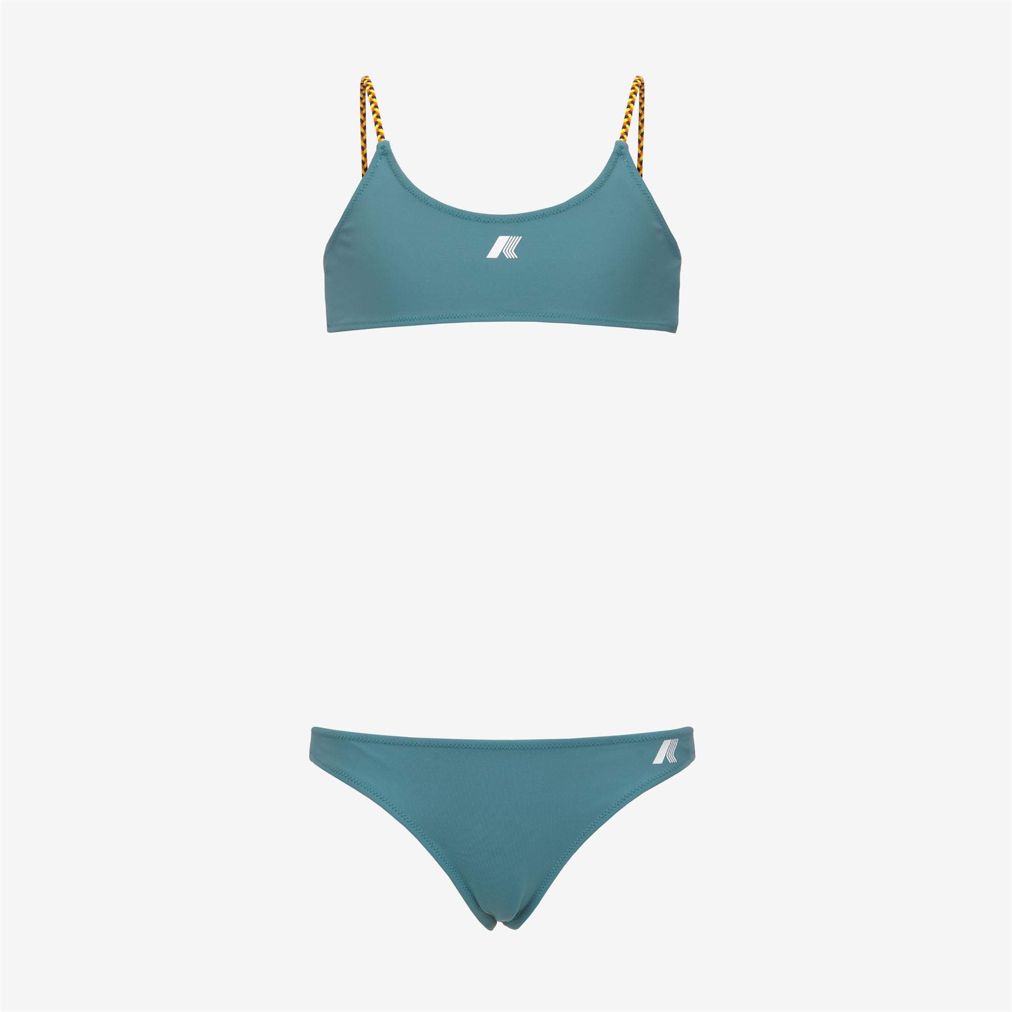 Bathing Suits_GIRL_P. SCARLETT DOUBLE BEACH_Bikini_Green Iron - White - Commercial 1