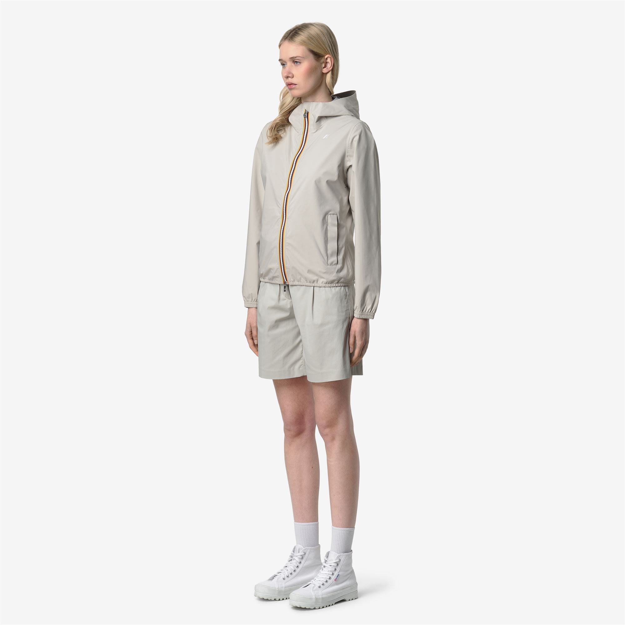 Jackets_Woman_LIL 2.0 STRETCH DOT_Short_BEIGE LT - Commercial 5
