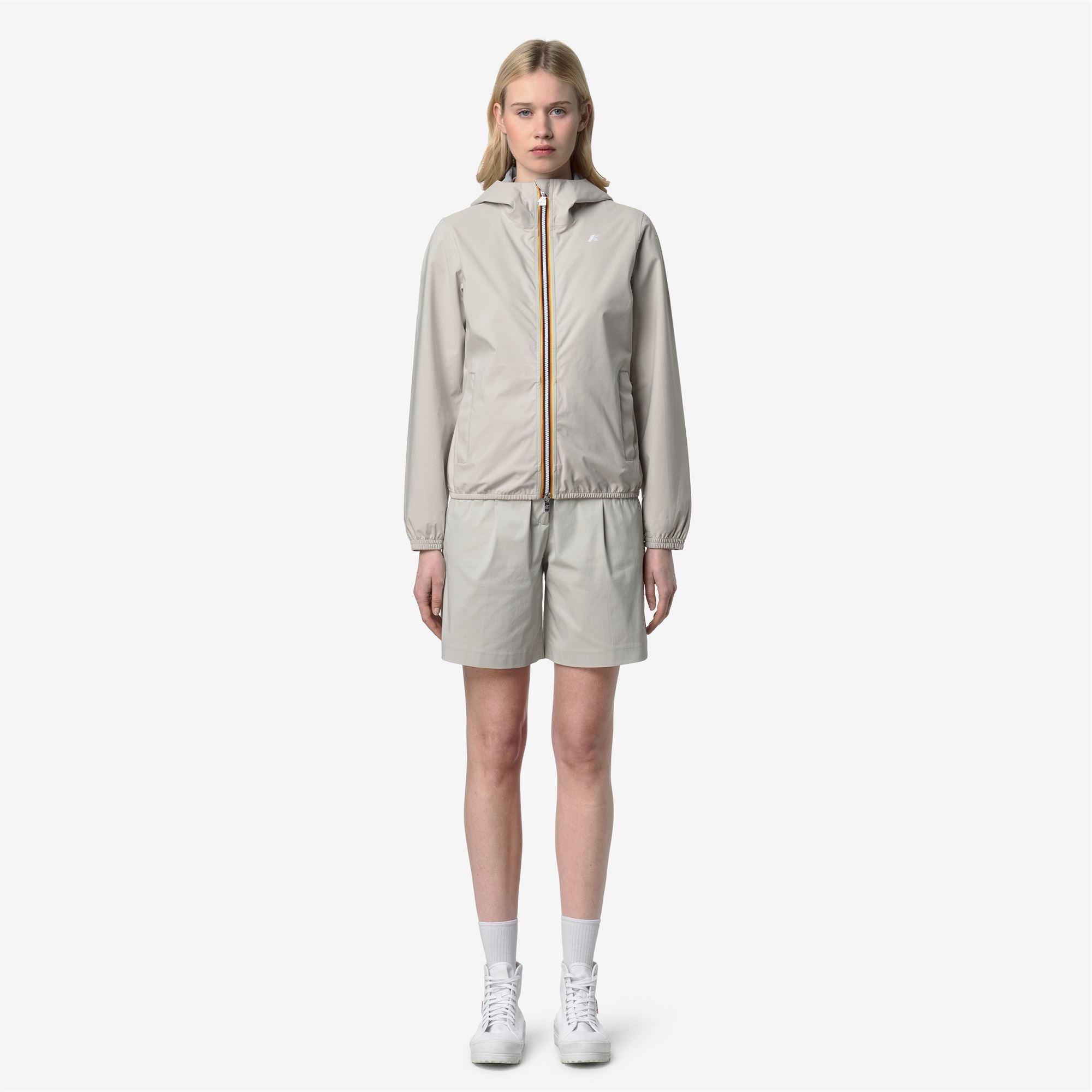 Jackets_Woman_LIL 2.0 STRETCH DOT_Short_BEIGE LT - Commercial 4