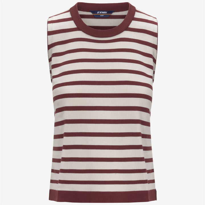 GERI STRIPES - Knitwear - Vest - WOMAN - BEIGE LT-RED JASPER