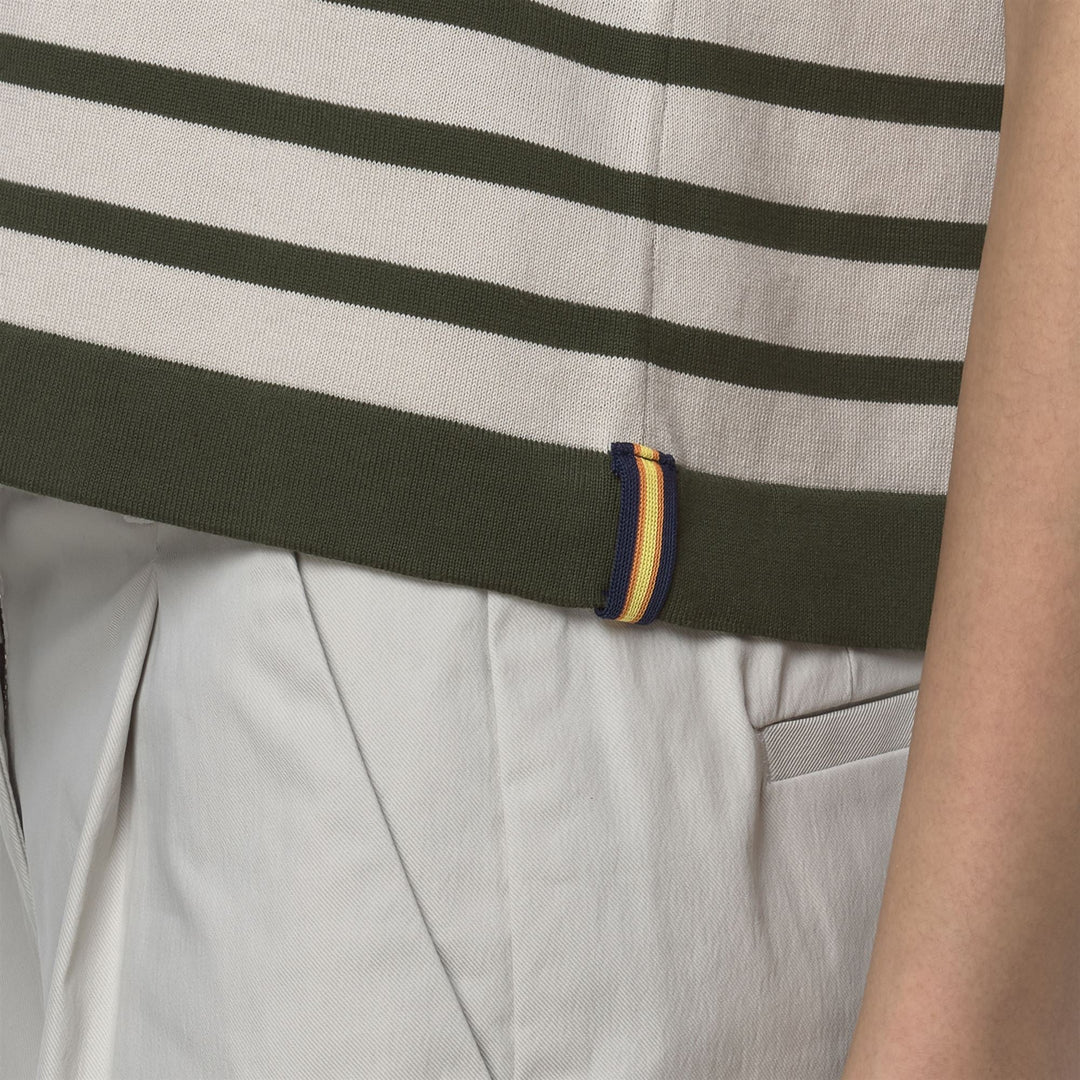GERI STRIPES - Knitwear - Vest - WOMAN - BEIGE LT-GREEN LICHEN